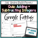 Adding and Subtracting Integers Google Forms Quiz