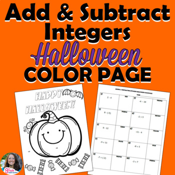 Preview of Adding and Subtracting Integers Halloween Color Page