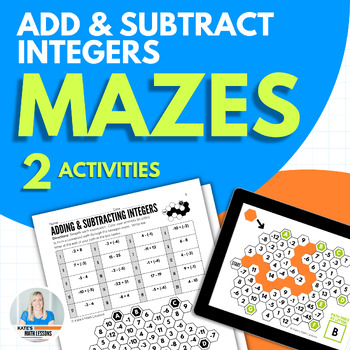 Preview of Adding and Subtracting Integers Maze Activity - Print and Digital