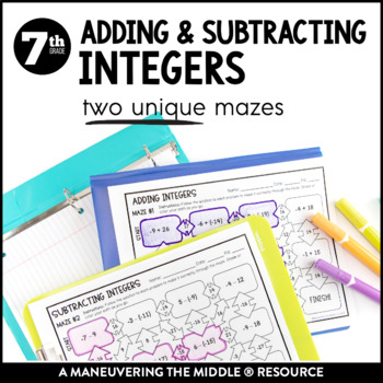 Preview of Adding and Subtracting Integers Maze Activity | Positive & Negative Numbers