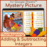 Adding and Subtracting Integers Mystery Picture Thanksgivi