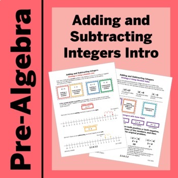 Preview of Adding and Subtracting Integers Introduction Notes and Practice