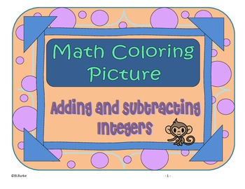 Preview of Adding and Subtracting Integer Word Problems - Common Core Picture - Monkey