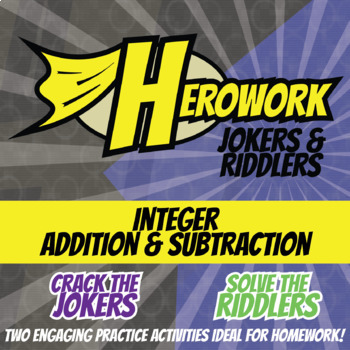 Preview of Adding and Subtracting Integers Printable Activities - Herowork Worksheets