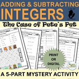 Adding and Subtracting Integers Puzzle Mystery Activity
