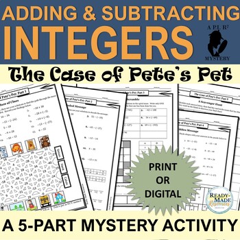 Preview of Adding and Subtracting Integers Puzzle Mystery Activity + Digital!