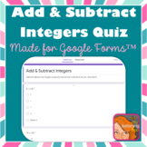 Adding and Subtracting Integers Quiz FREEBIE for distance 