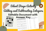 Adding and Subtracting Integers Silent Bingo Activity Game