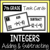 Adding and Subtracting Integers TASK CARDS with QR Codes 7
