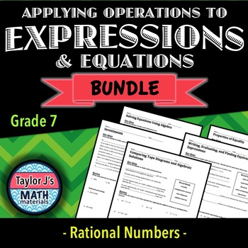 Preview of Applying Operations with Rational Numbers to Expressions and Equations Bundle