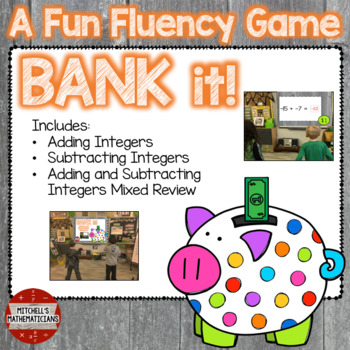 Preview of Adding and Subtracting Integers interactive game Bank It