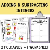Adding and Subtracting Integers (with counters) Notebook F