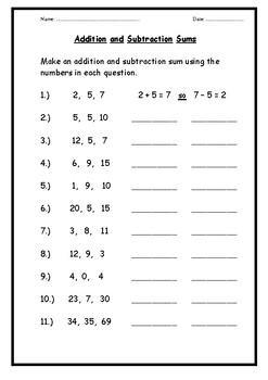 adding and subtracting inverse operations by teaching resources 4 u