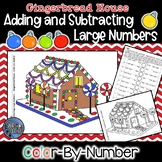 Adding and Subtracting Large Numbers Christmas Gingerbread