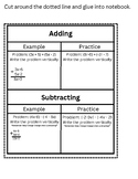 Adding and Subtracting Linear Expressions Interactive Notebook