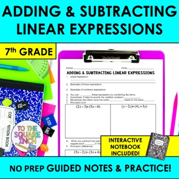 Preview of Adding and Subtracting Linear Expressions Notes & Practice