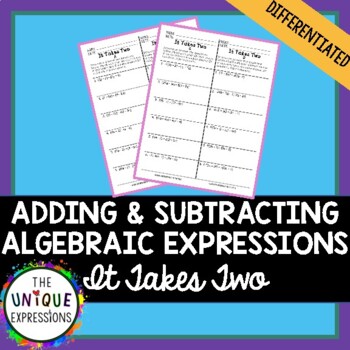 Preview of Adding and Subtracting Linear Expressions Partner Activity