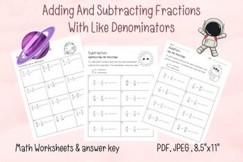 Preview of Adding and Subtracting Mixed Fractions
