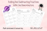 Adding and Subtracting Mixed Fractions