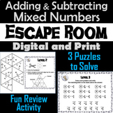 Adding and Subtracting Mixed Numbers Activity: Escape Room