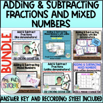 Preview of Adding and Subtracting Fractions and Mixed Numbers-Digital & Printables