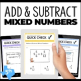Adding and Subtracting Mixed Numbers Quick Check Google Forms