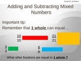 Adding and Subtracting Mixed Numbers Instructional PowerPoint