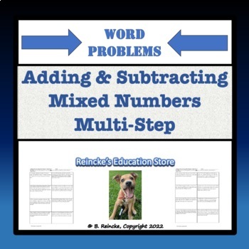 Preview of Adding and Subtracting Mixed Numbers Multi-Step Word Problems 5.NF.1 & 5.NF.2