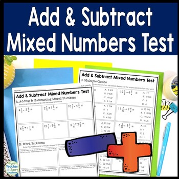 Preview of Adding and Subtracting Mixed Numbers Quiz | Add and Subtract Mixed Numbers Test