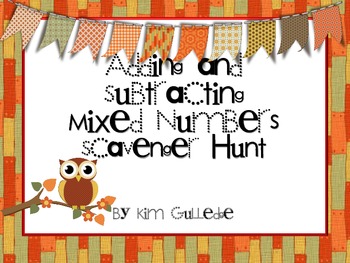 Preview of Adding and Subtracting Mixed Numbers Scavenger Hunt - 5.NF.1 - Around the Room