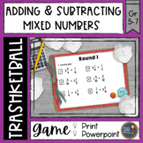 Adding and Subtracting Mixed Numbers Trashketball Math Game