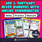 Adding and Subtracting Mixed Numbers Unlike Denominator Gu