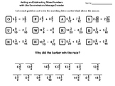 Adding and Subtracting Mixed Numbers With Like Denominator