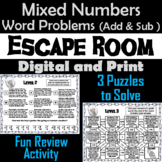 Adding and Subtracting Mixed Numbers Word Problems Activit