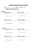 Adding and Subtracting Money Worksheet