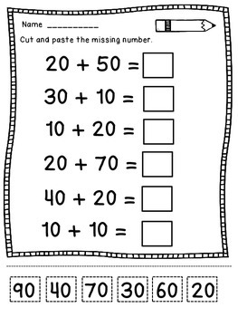 Multiples of 10 Cut and Paste Sheets by Dana's Wonderland | TpT