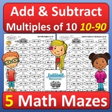 Adding and Subtracting Multiples of 10 Within 100 Math Maz