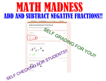 Preview of Adding and Subtracting Negative Fractions 