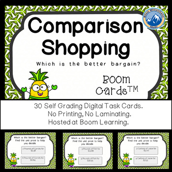 Preview of Comparison Shopping Boom Cards--Digital Task Cards
