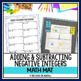 Adding and Subtracting Negative Values Math Mat