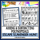Adding and Subtracting Polynomials Activity: Escape Scaven