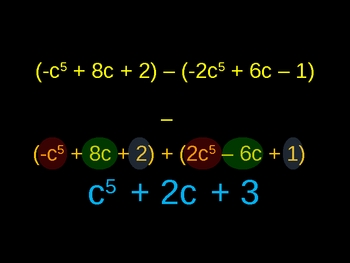 Preview of Adding and Subtracting Polynomials - Animated