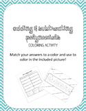 Adding and Subtracting Polynomials Coloring Activity
