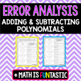 Adding and Subtracting Polynomials Error Analysis