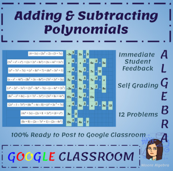 Preview of Adding and Subtracting Polynomials - Google Classroom