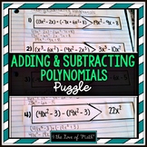 Adding and Subtracting Polynomials Puzzles