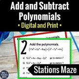 Add and Subtract Polynomials Activity | Digital and Print