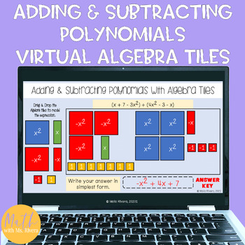 Preview of Adding and Subtracting Polynomials with Virtual Algebra Tiles Hands On Activity