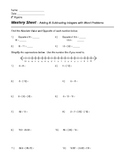 Adding and Subtracting Positive / Negative Numbers Workshe