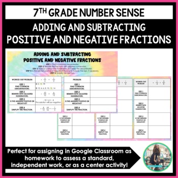 Preview of Adding and Subtracting Positive and Negative Fractions (Google Slides)
